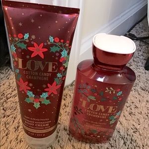 Bath & BodyWorks body cream and shower gel